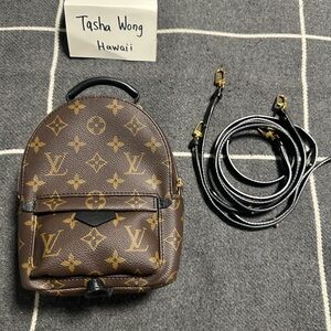 Louis Vuitton Brown Monogram Mini Backpack with Black Straps